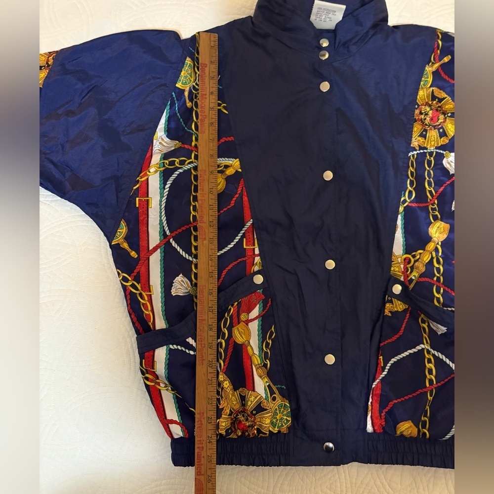 Vintage 1990s Windbreaker Nylon Navy Jacket Medium - Picture 8 of 11